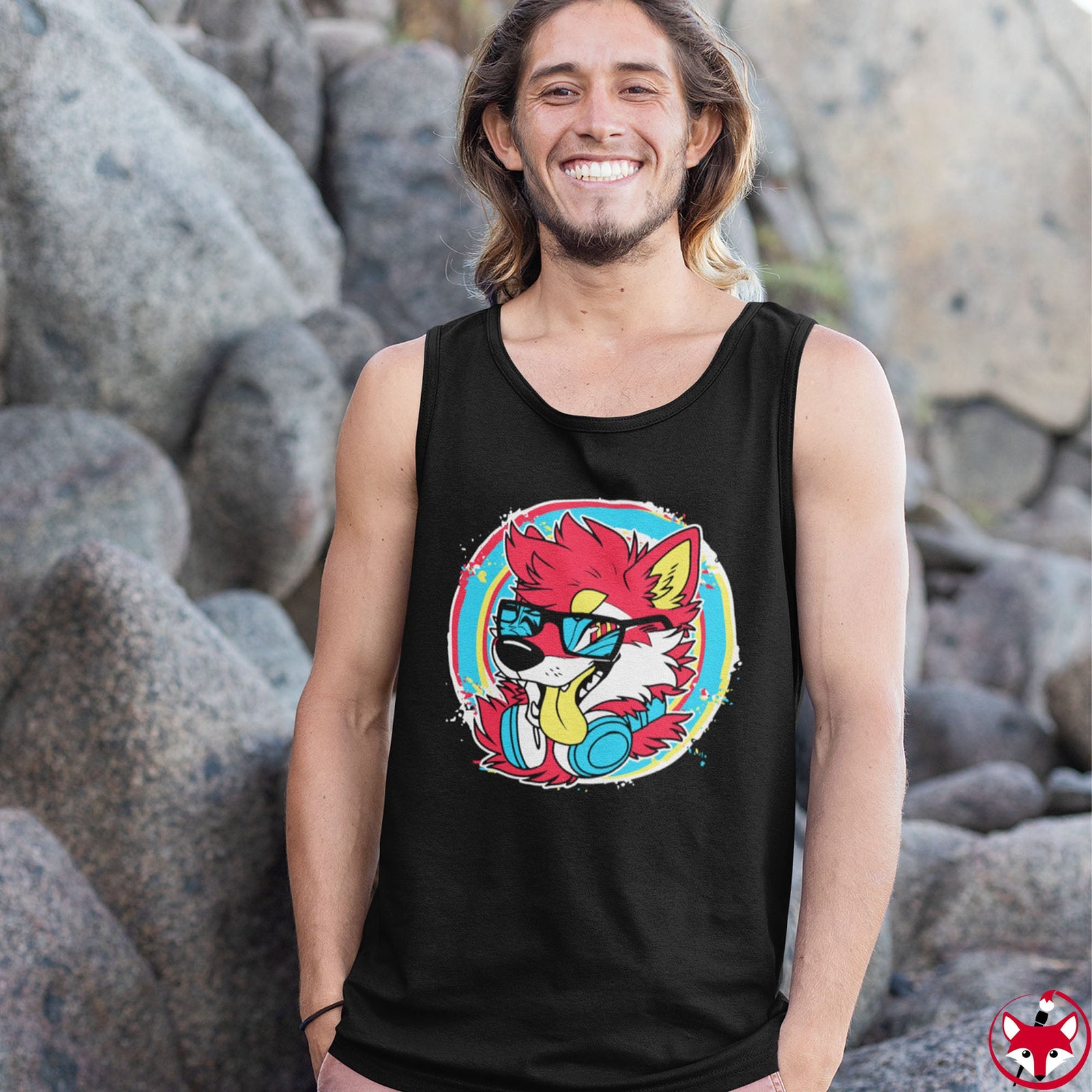 DJ Shiba Red - Tank Top Tank Top Artworktee 