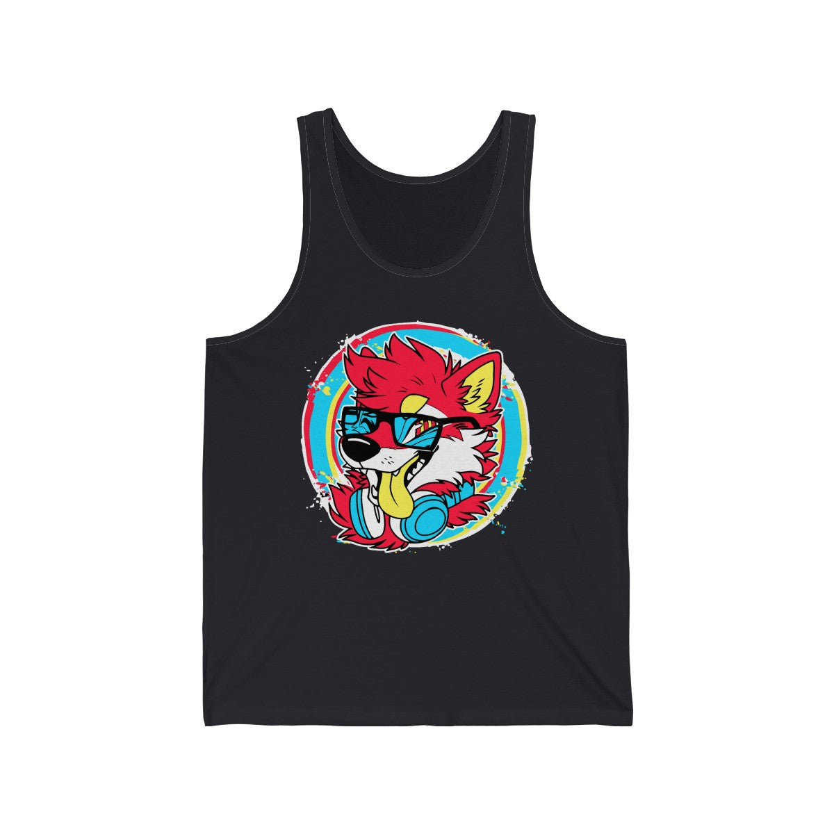 DJ Shiba Red - Tank Top Tank Top Artworktee Dark Grey XS 