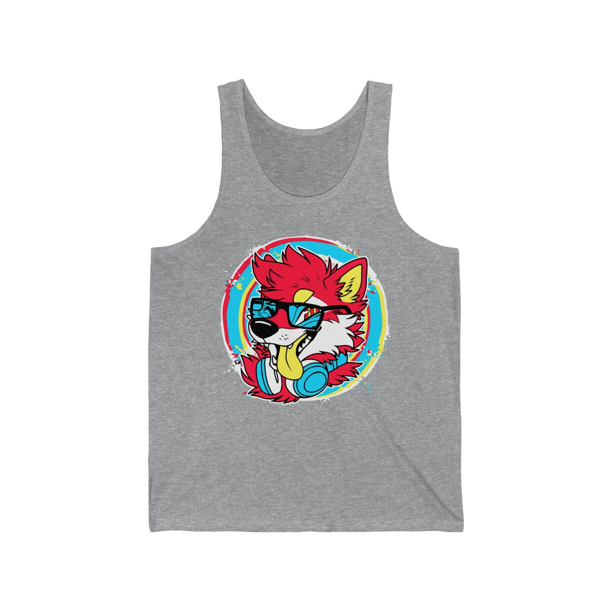 DJ Shiba Red - Tank Top Tank Top Artworktee Heather XS 