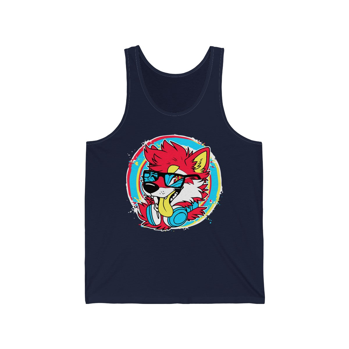 DJ Shiba Red - Tank Top Tank Top Artworktee Navy Blue XS 