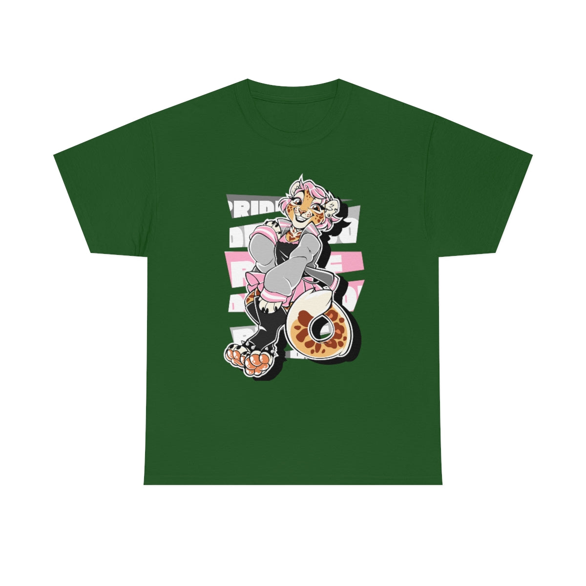 Demigirl Pride Nara Leopard - T-Shirt T-Shirt Artworktee Green S 