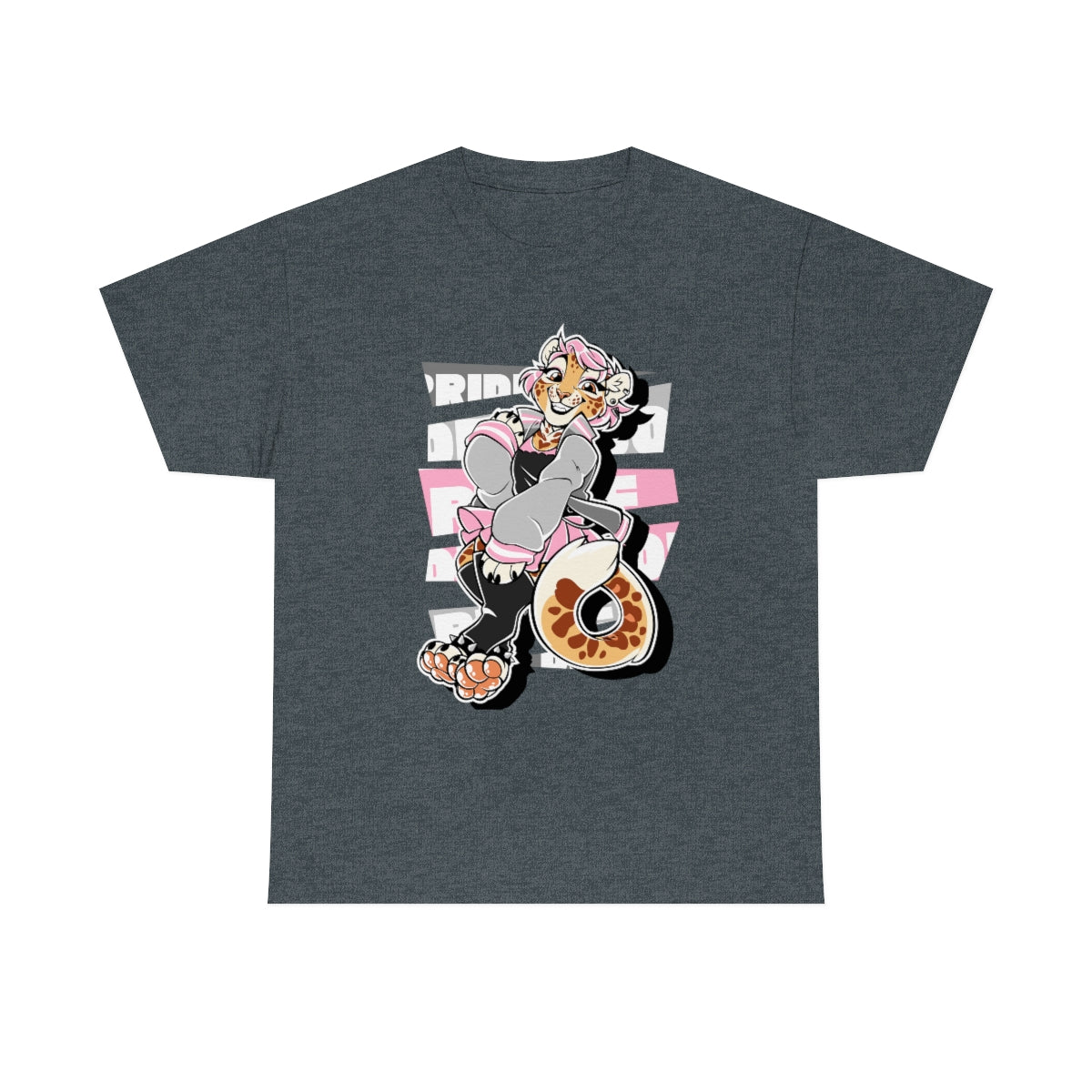 Demigirl Pride Nara Leopard - T-Shirt T-Shirt Artworktee Dark Heather S 