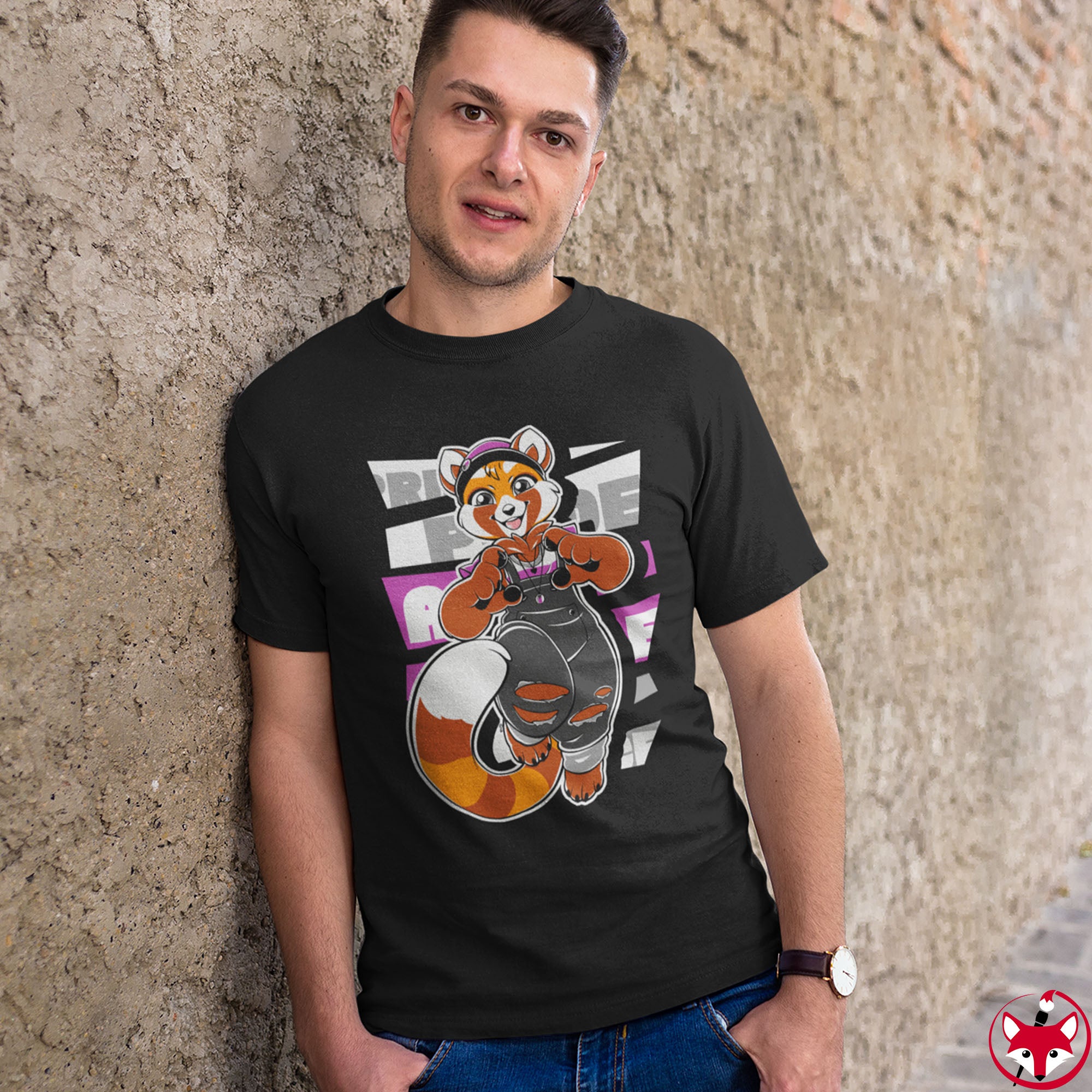 Demisexual Pride Robin Red Panda - T-Shirt Artworktee 