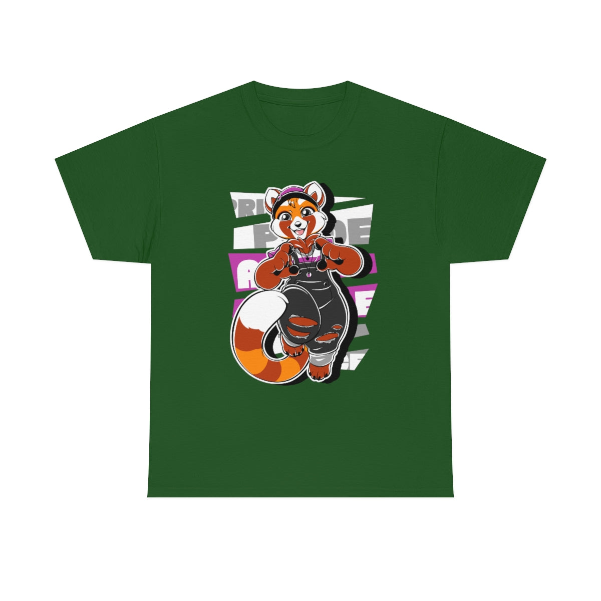 Demisexual Pride Robin Red Panda - T-Shirt Artworktee Green S 