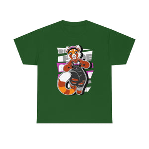 Demisexual Pride Robin Red Panda - T-Shirt Artworktee Green S 