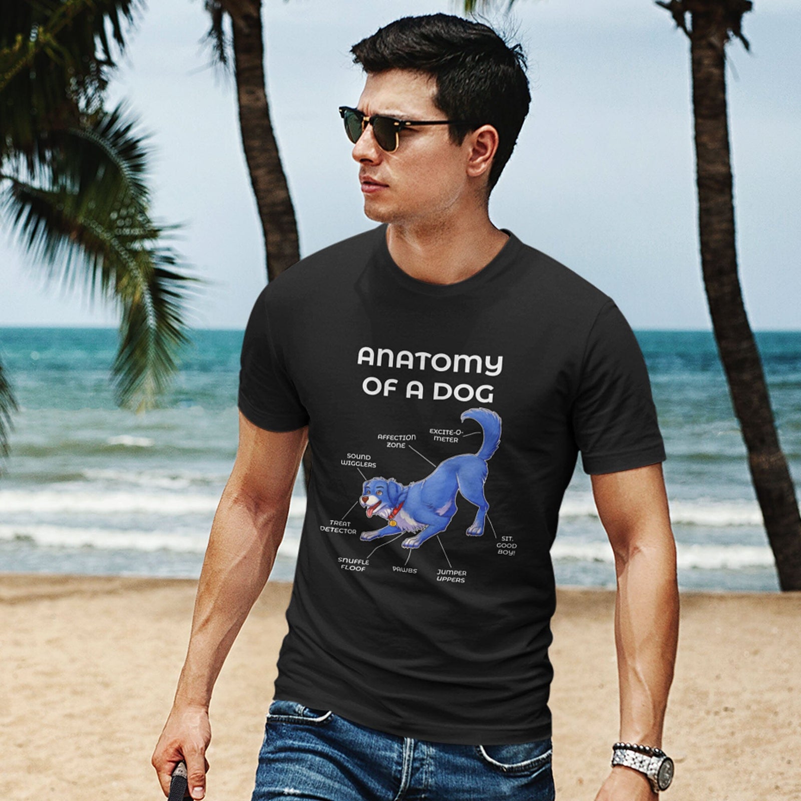 Dog Blue - T-Shirt T-Shirt Artworktee 