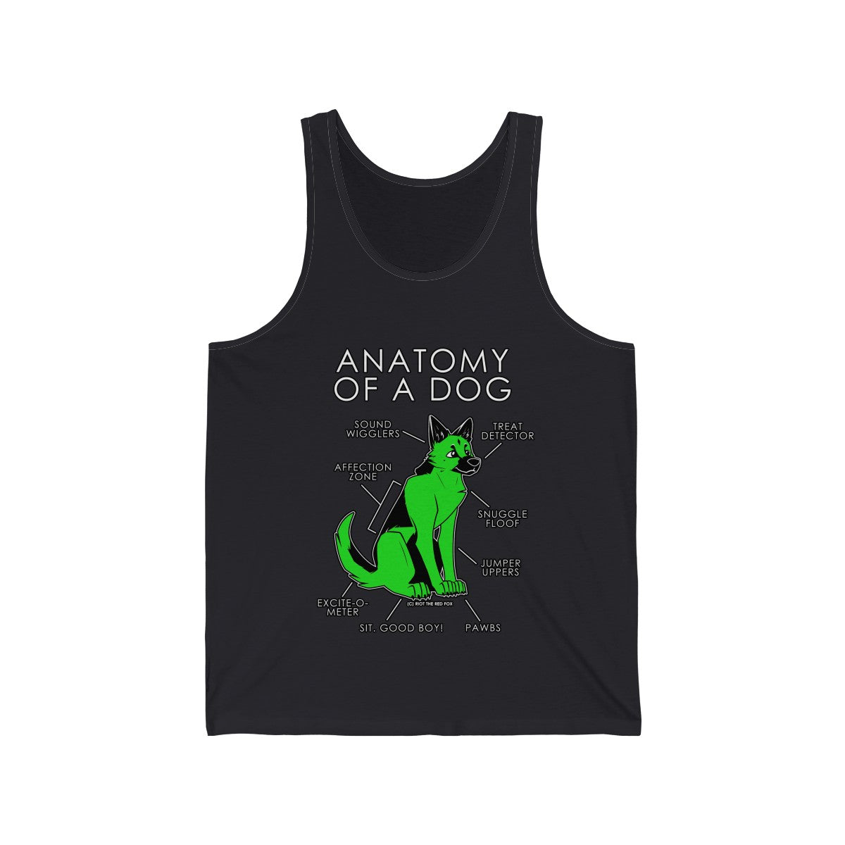 Dog Green - Tank Top Tank Top Artworktee Dark Grey XS 