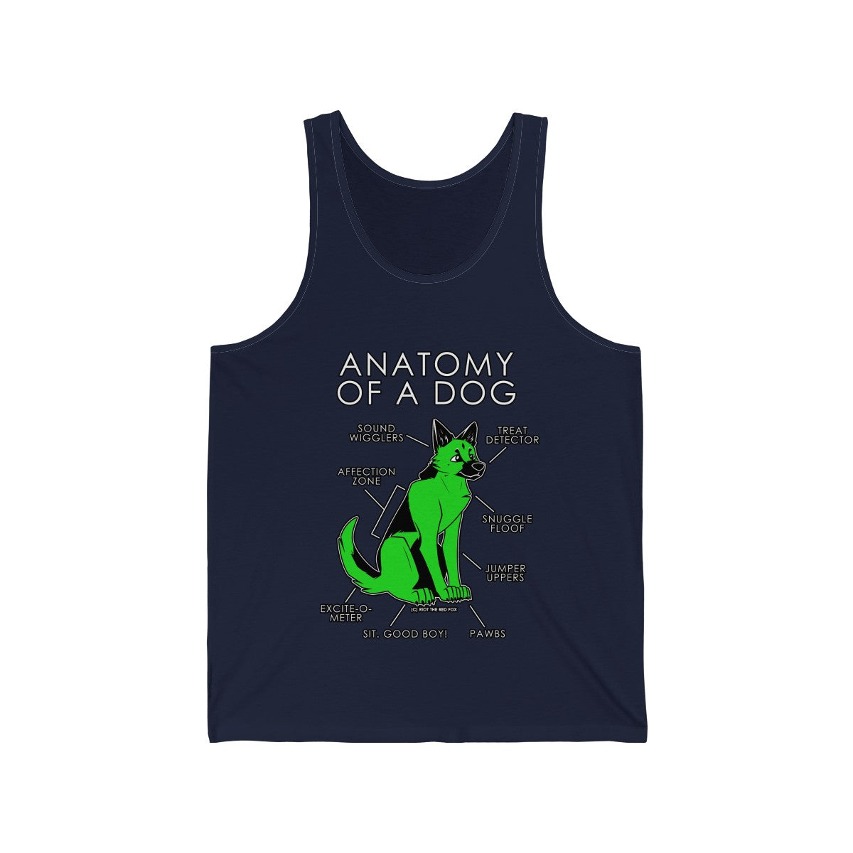 Dog Green - Tank Top Tank Top Artworktee Navy Blue XS 