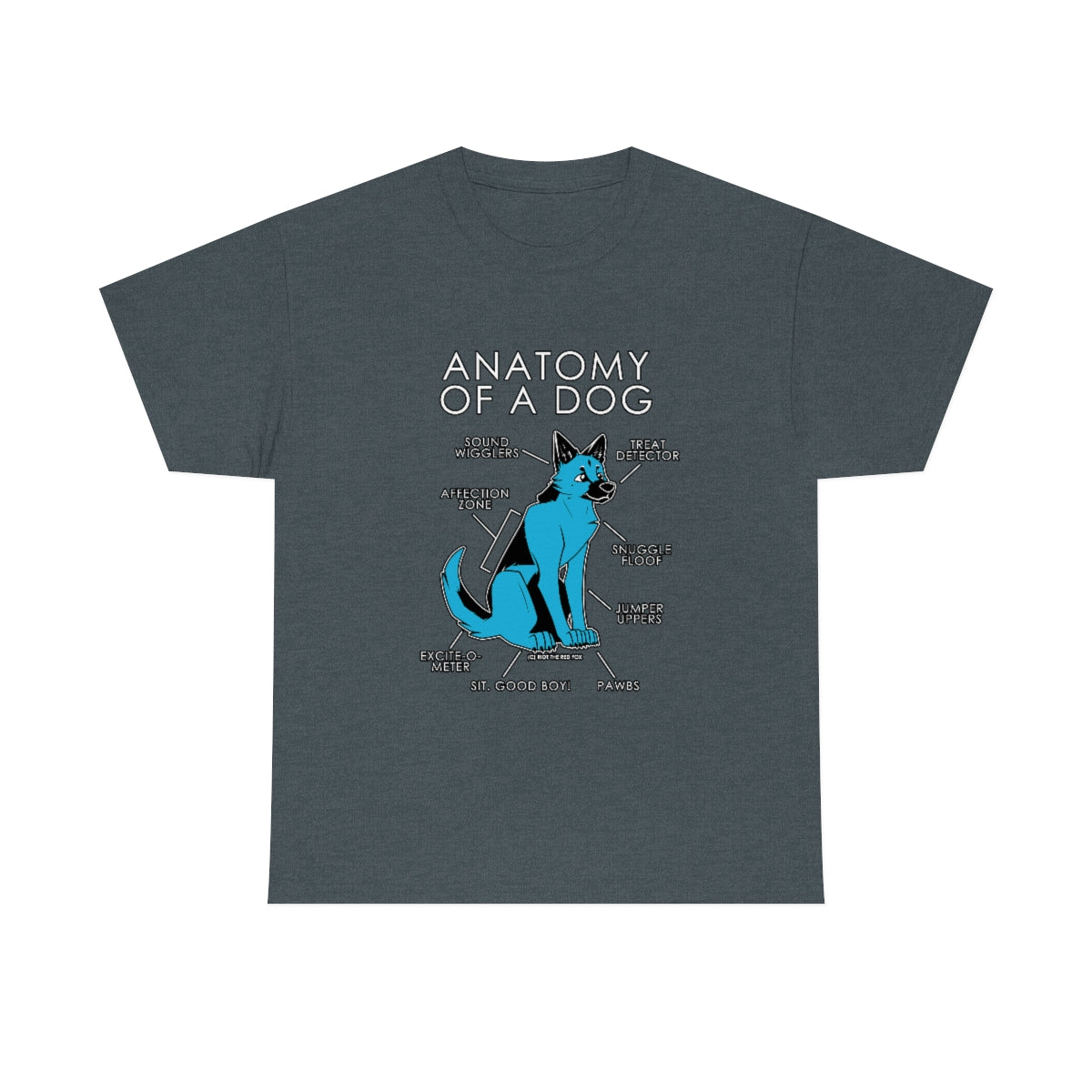 Dog Light Blue - T-Shirt T-Shirt Artworktee Dark Heather S 