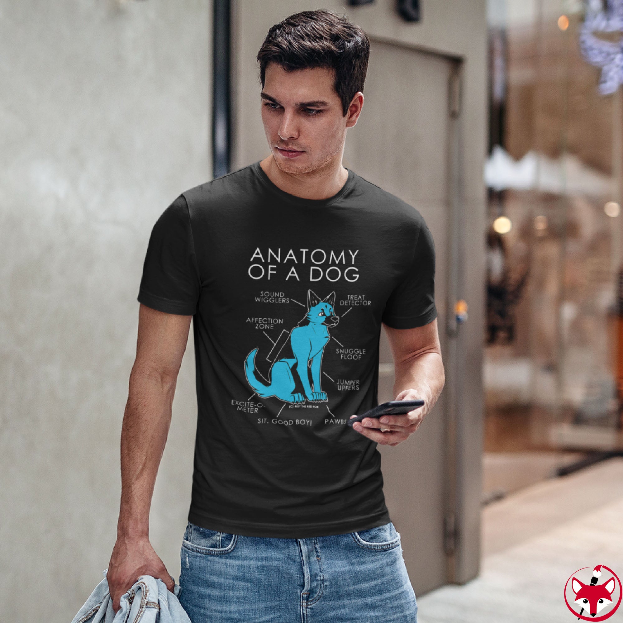 Dog Light Blue - T-Shirt T-Shirt Artworktee 