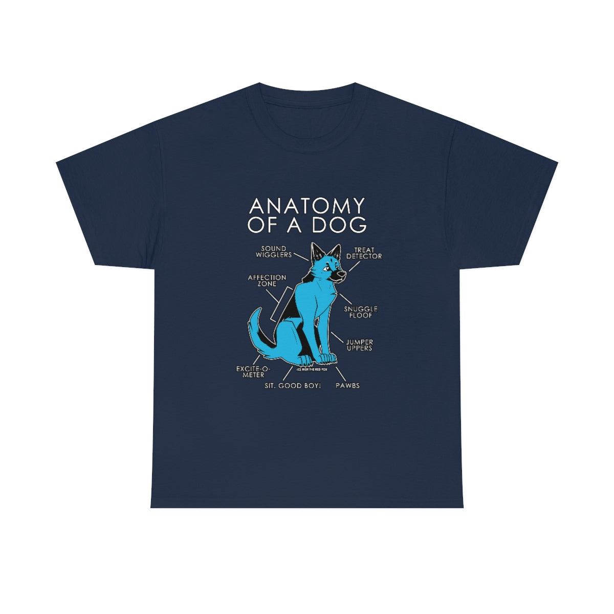 Dog Light Blue - T-Shirt T-Shirt Artworktee Navy Blue S 