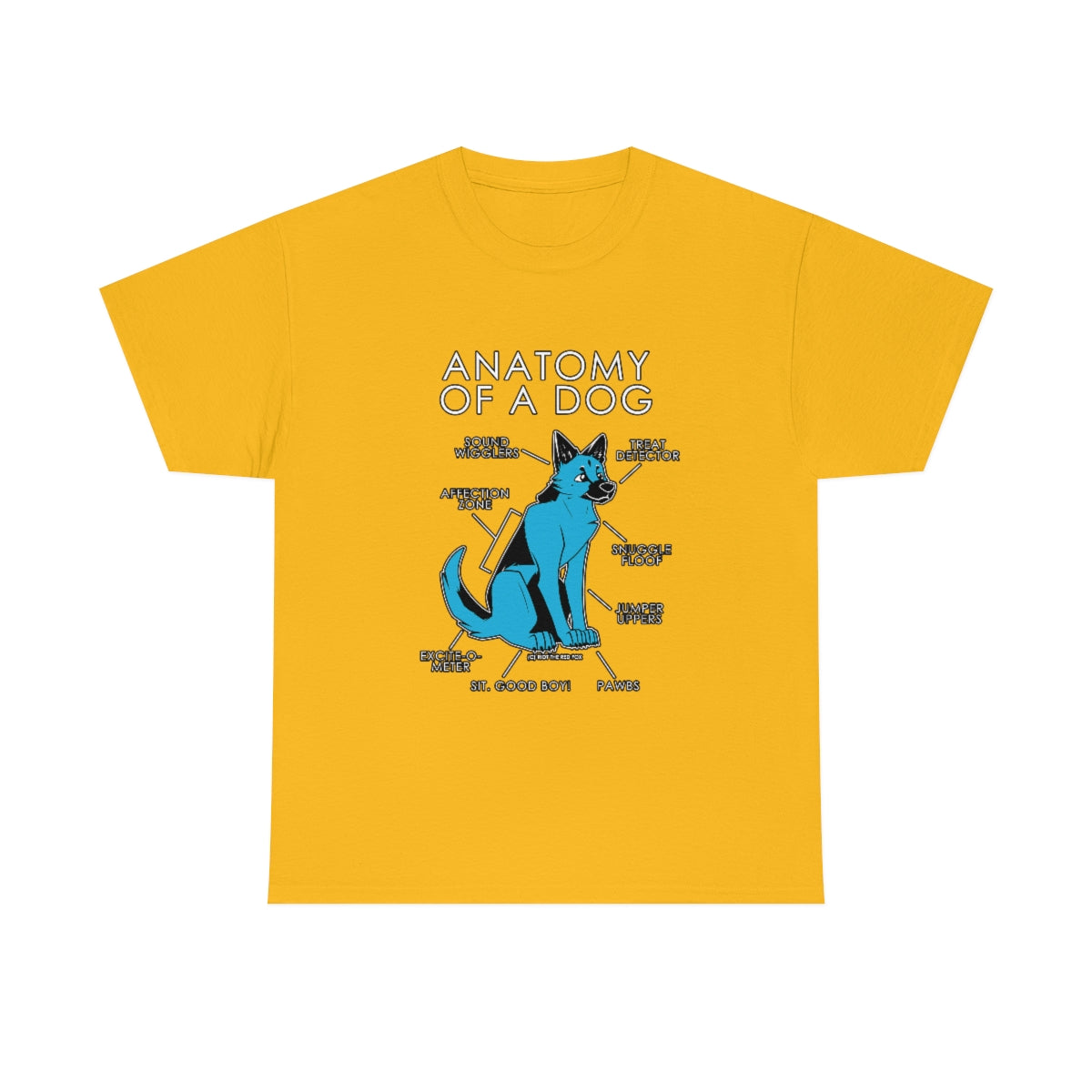 Dog Light Blue - T-Shirt T-Shirt Artworktee Gold S 