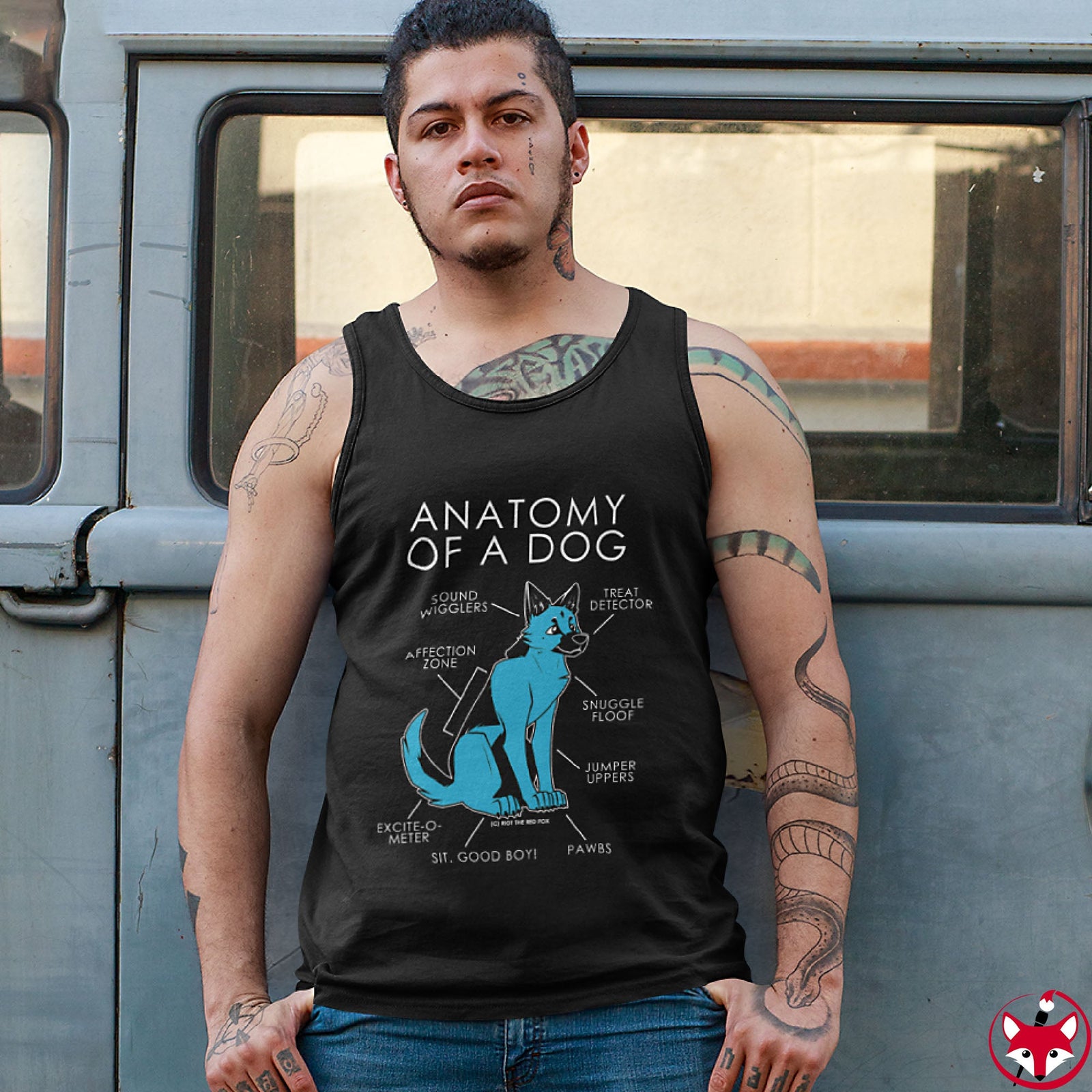 Dog Light Blue - Tank Top Tank Top Artworktee 