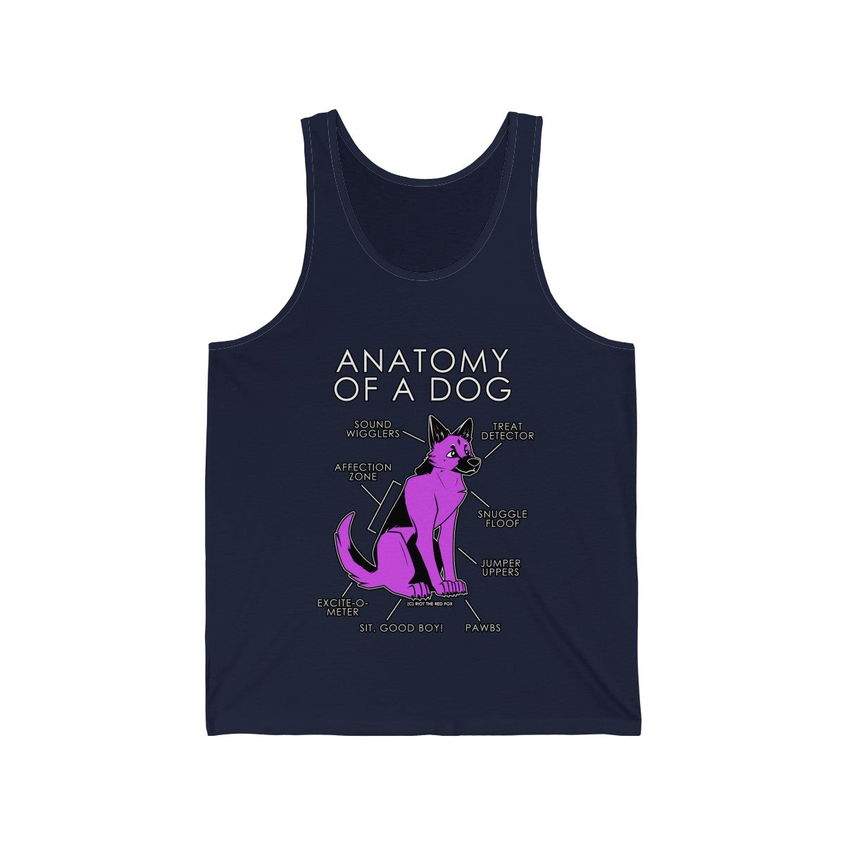 Dog Pink - Tank Top Tank Top Artworktee Navy Blue XS 