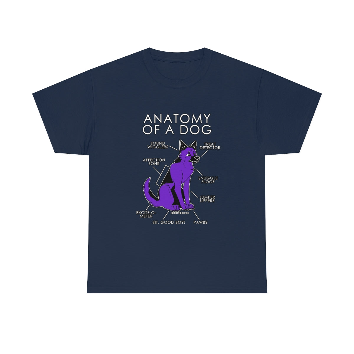 Dog Purple - T-Shirt T-Shirt Artworktee Navy Blue S 