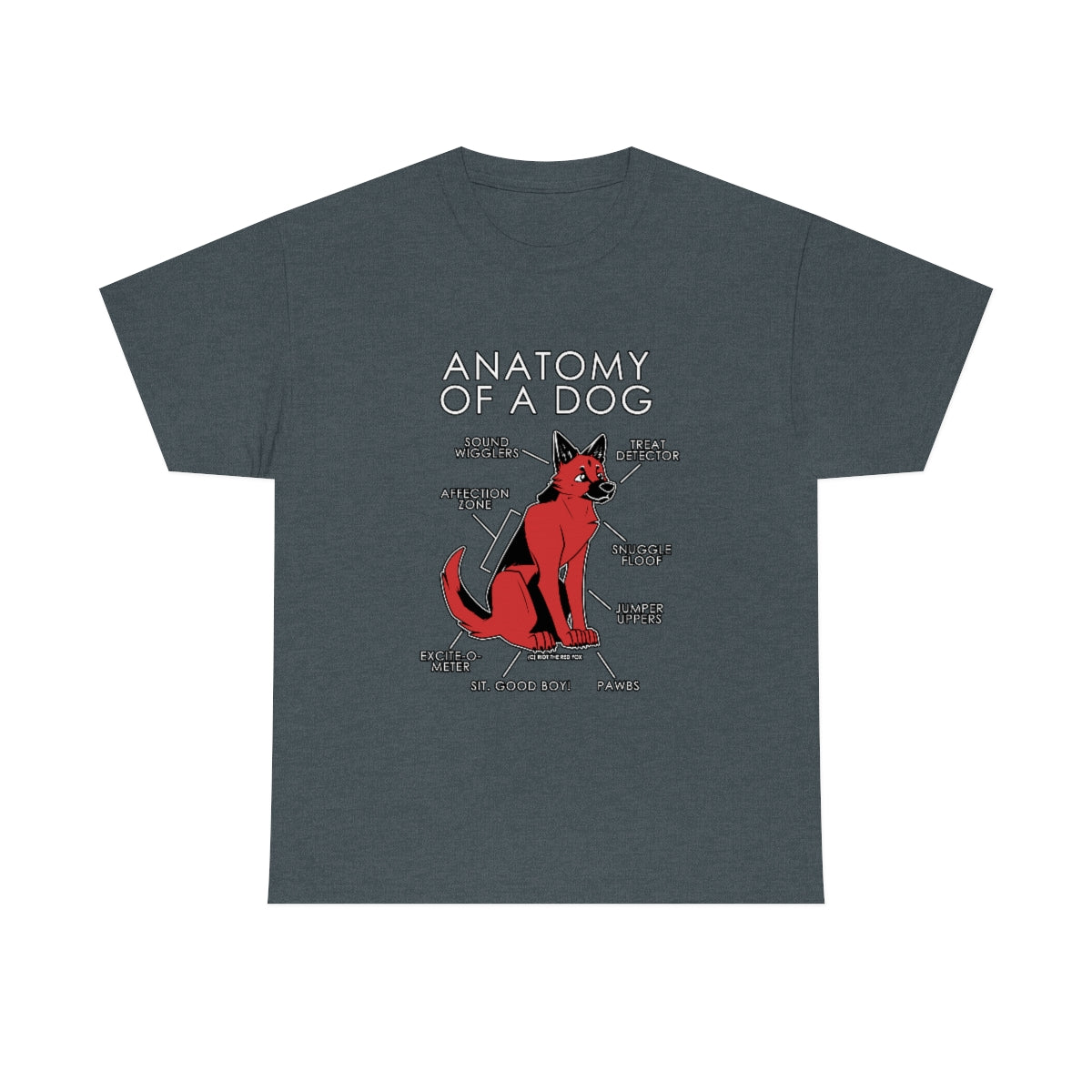 Dog Red - T-Shirt Artworktee Dark Heather S 