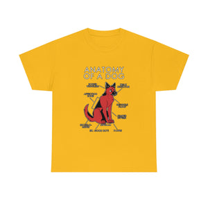 Dog Red - T-Shirt Artworktee Gold S 