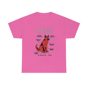 Dog Red - T-Shirt Artworktee Pink S 