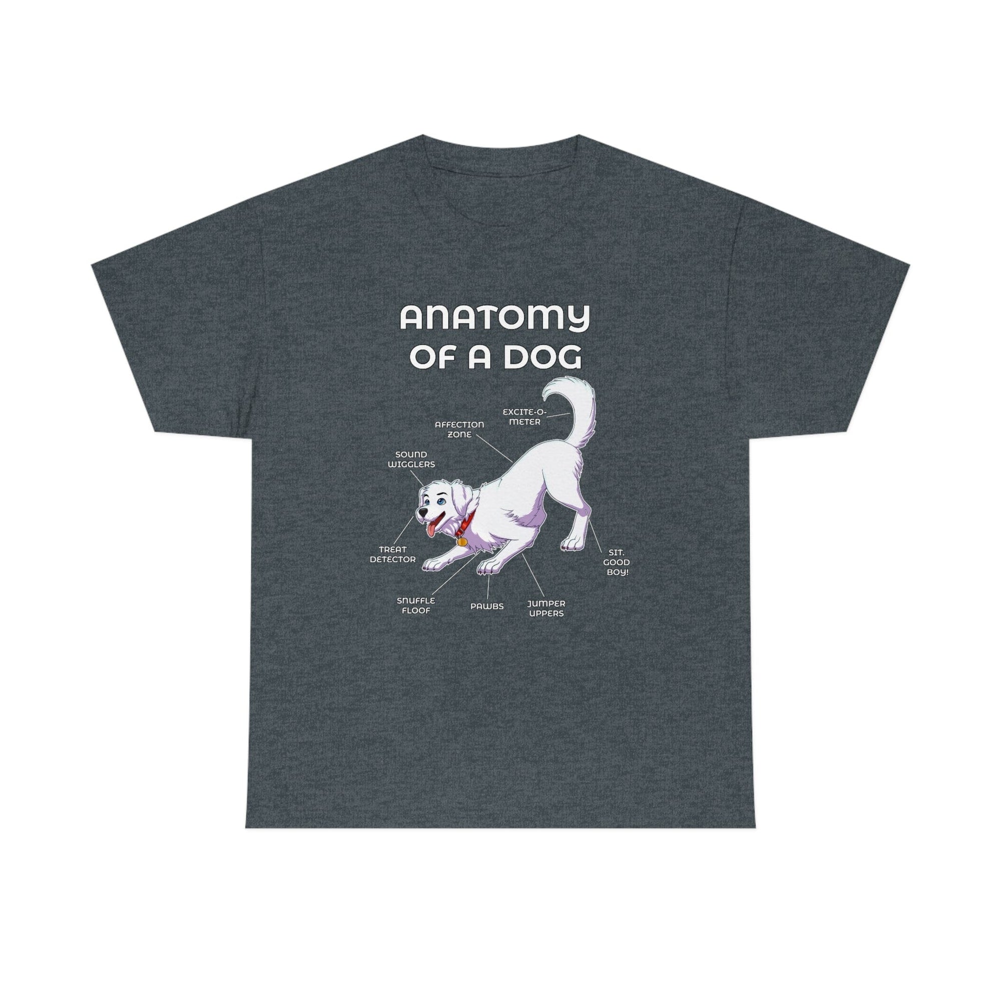 Dog White - T-Shirt T-Shirt Artworktee Dark Heather S 
