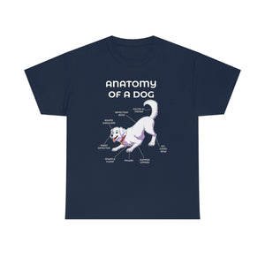 Dog White - T-Shirt T-Shirt Artworktee Navy Blue S 