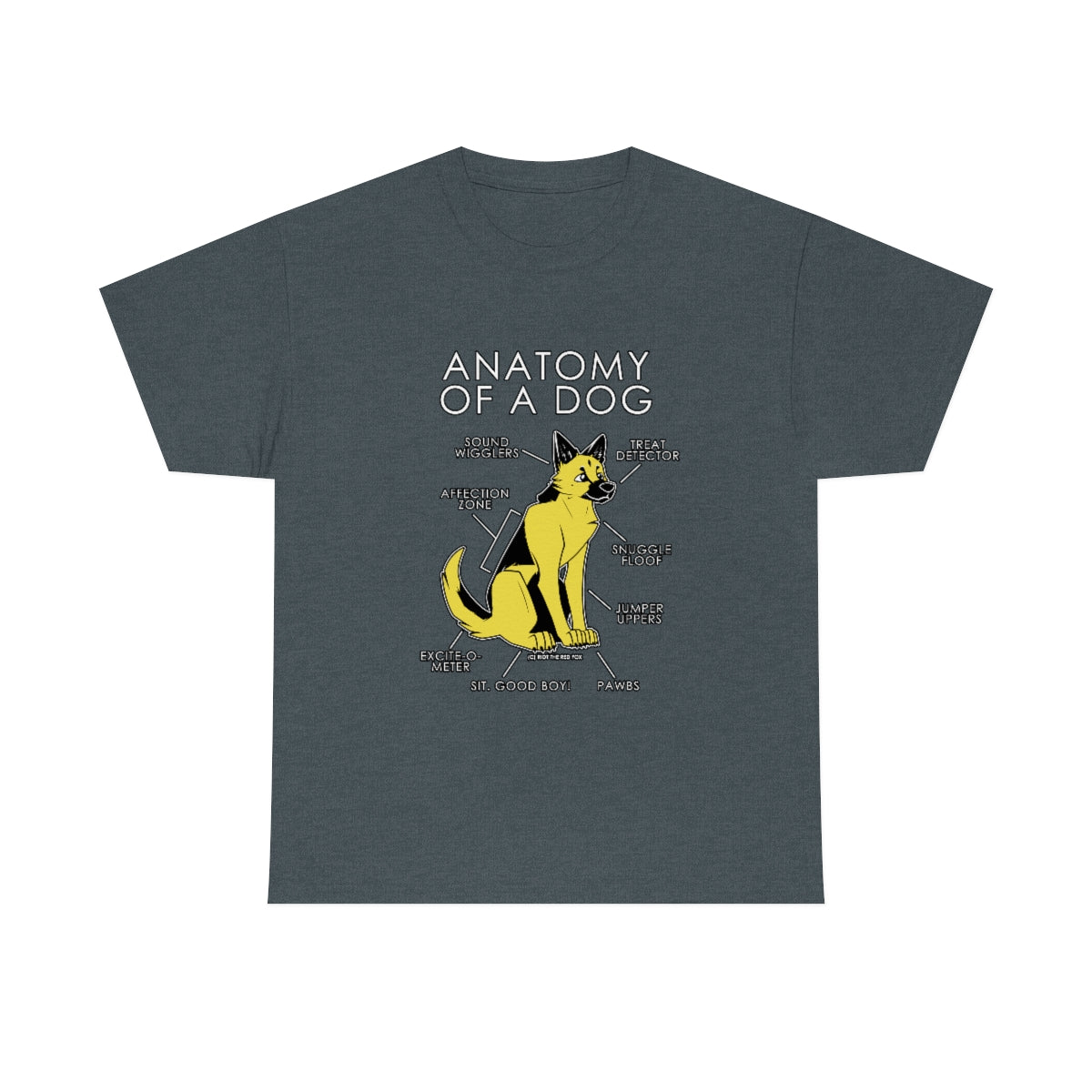 Dog Yellow - T-Shirt T-Shirt Artworktee Dark Heather S 