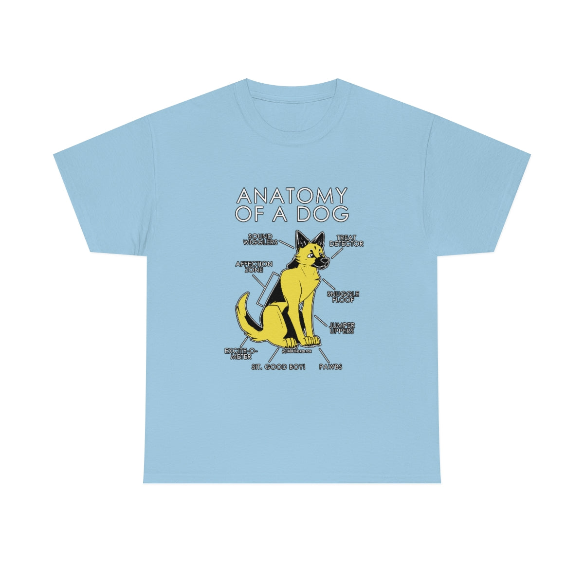 Dog Yellow - T-Shirt T-Shirt Artworktee Light Blue S 