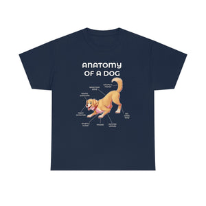 Dog Yellow - T-Shirt T-Shirt Artworktee Navy Blue S 
