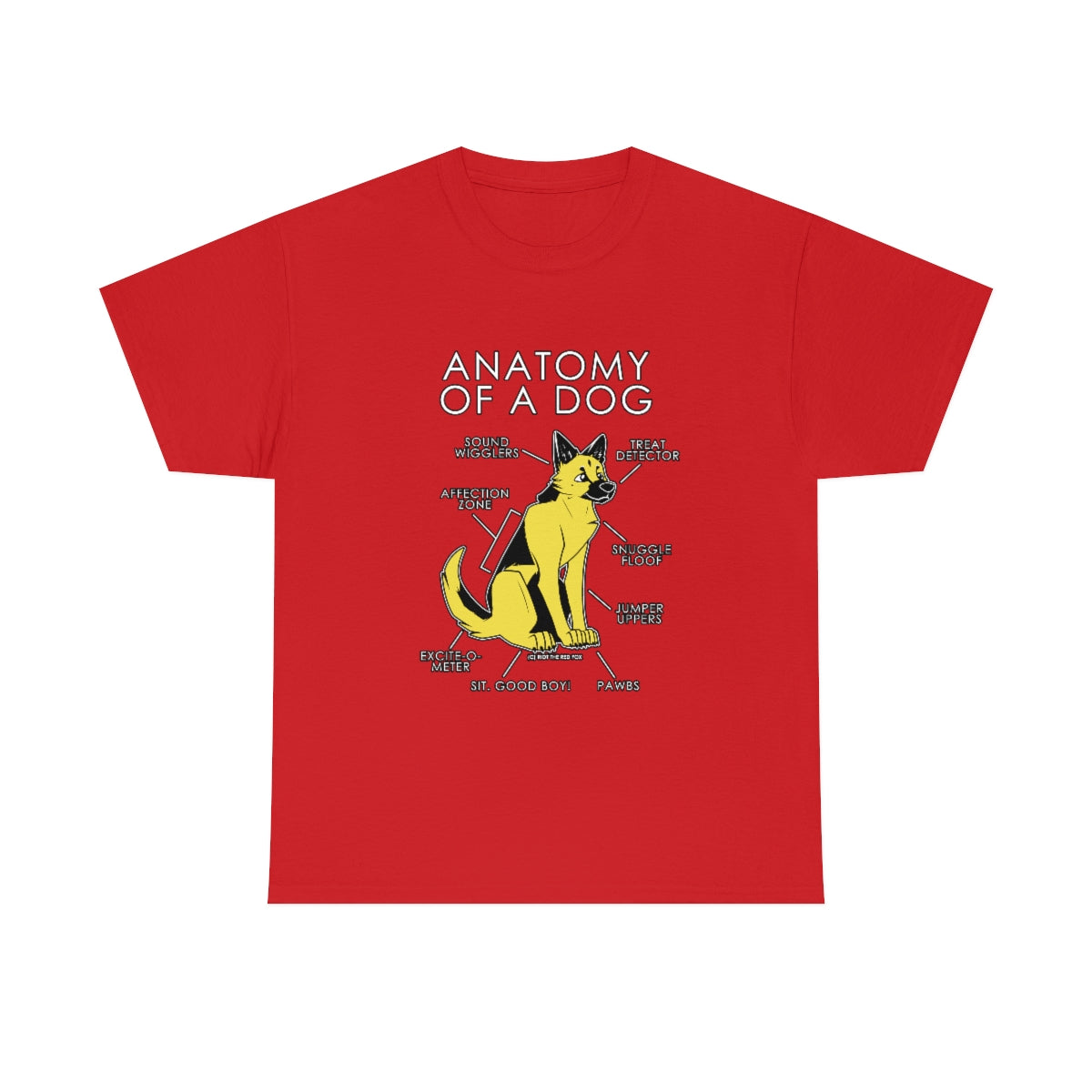 Dog Yellow - T-Shirt T-Shirt Artworktee Red S 