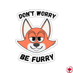 Don't Worry Be Furry! - Sticker Sticker AFLT-Whootorca A Pack of 3 stickers 