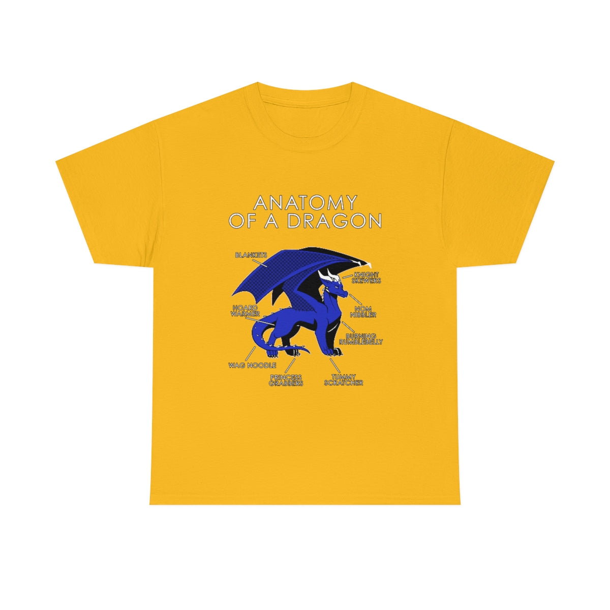 Dragon Blue - T-Shirt T-Shirt Artworktee Gold S 