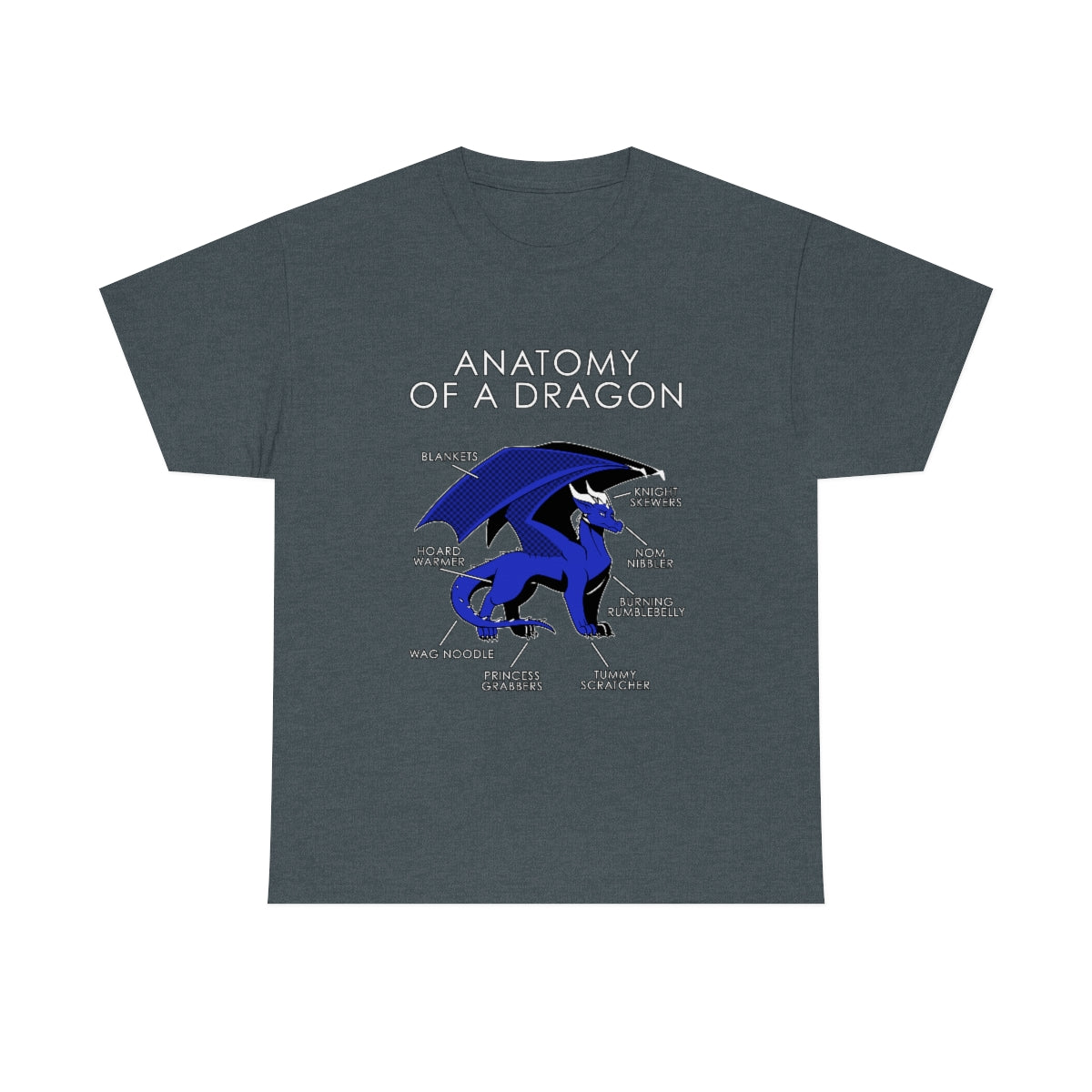 Dragon Blue - T-Shirt T-Shirt Artworktee Dark Heather S 