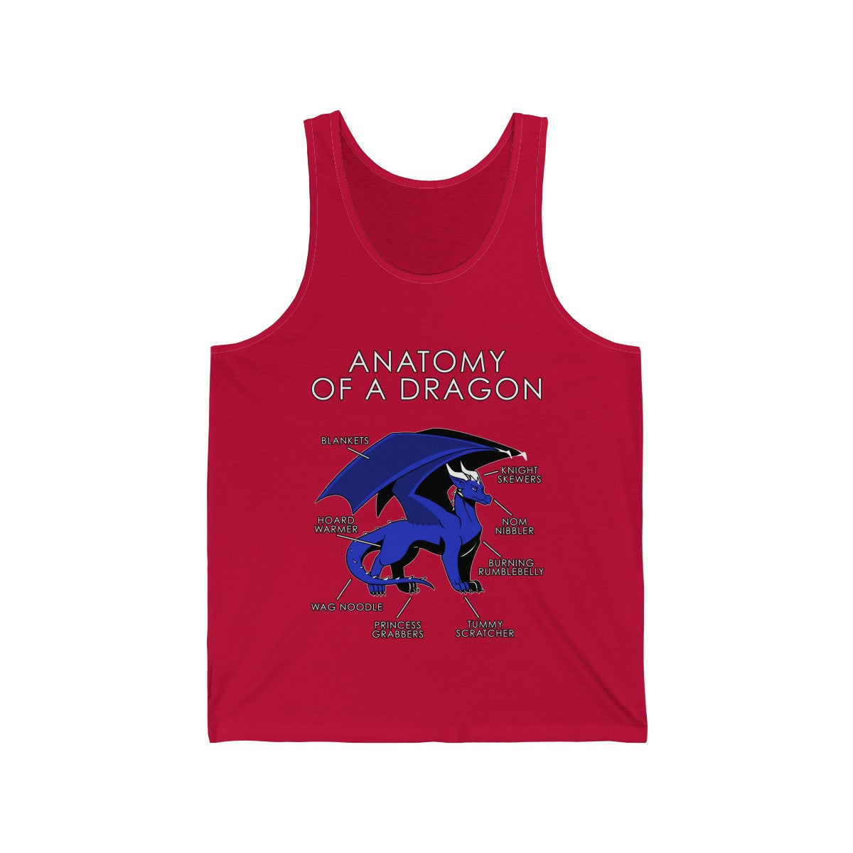 Dragon Blue - Tank Top Tank Top Artworktee Red XS 