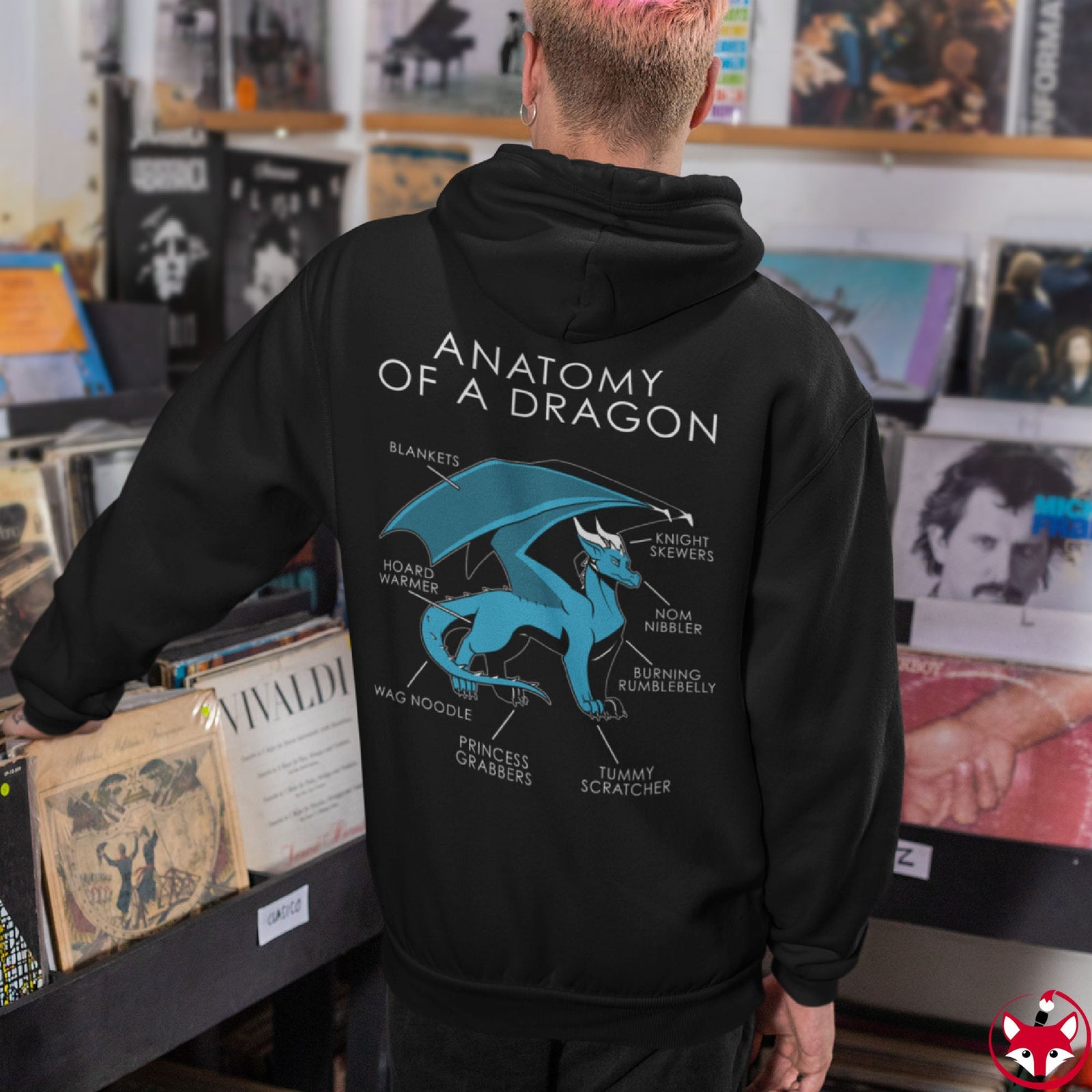 Dragon Light Blue - Hoodie Hoodie Artworktee 
