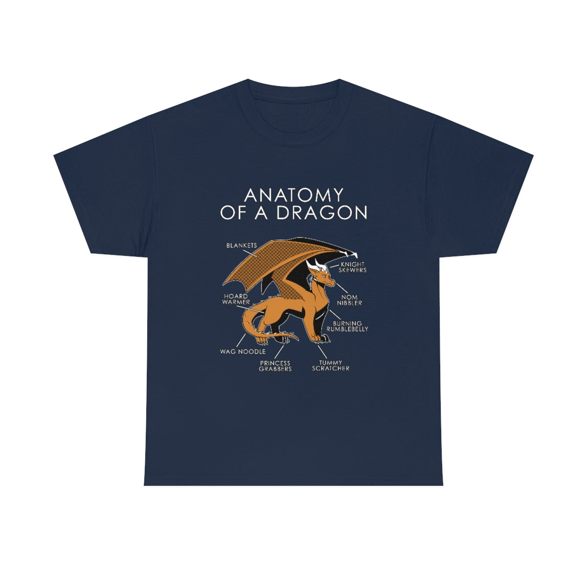 Dragon Orange - T-Shirt T-Shirt Artworktee Navy Blue S 