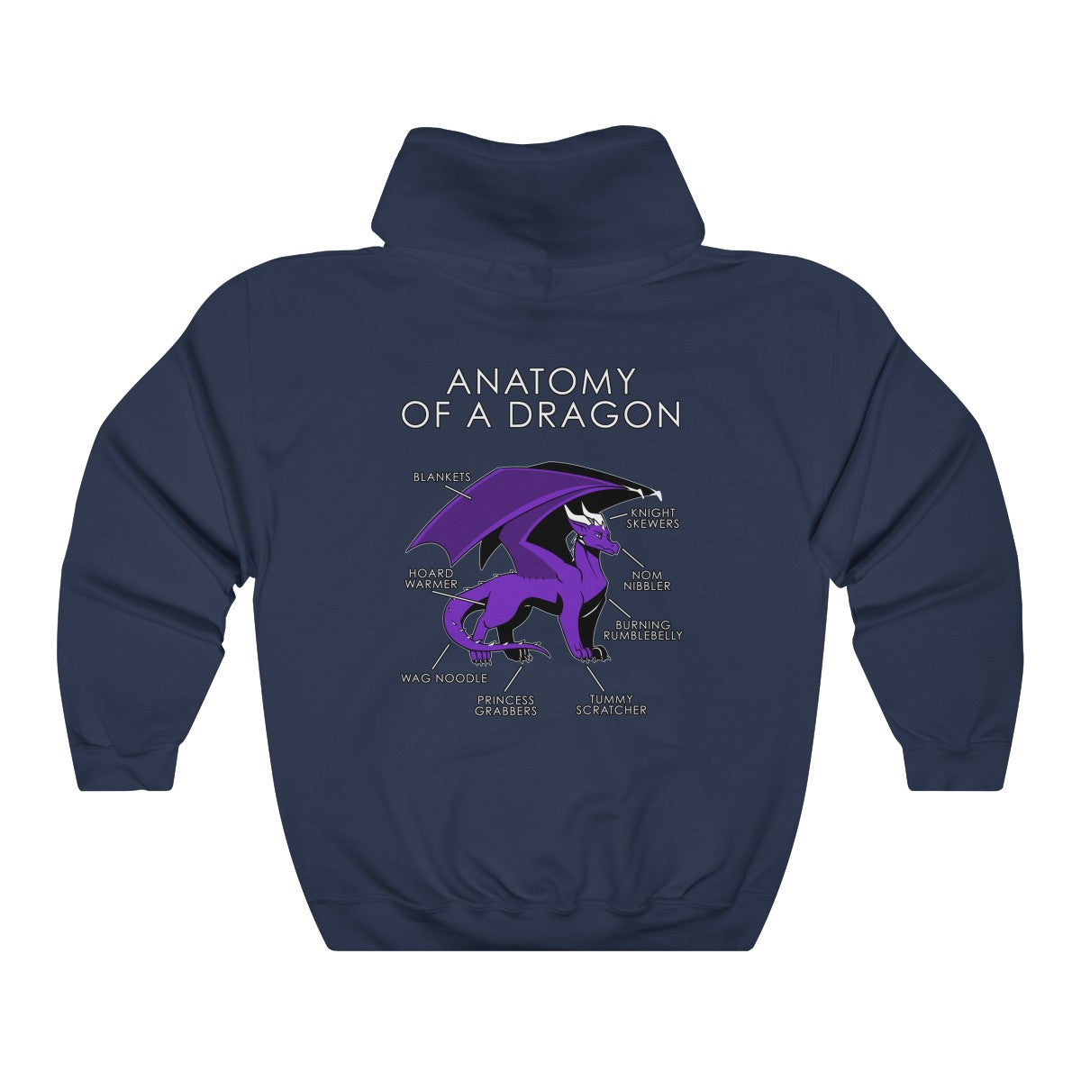 Dragon Purple - Hoodie Hoodie Artworktee Navy Blue S 
