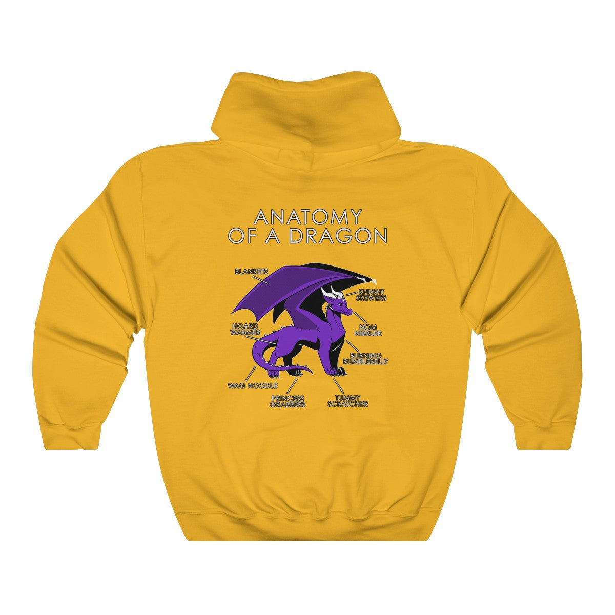 Dragon Purple - Hoodie Hoodie Artworktee Gold S 
