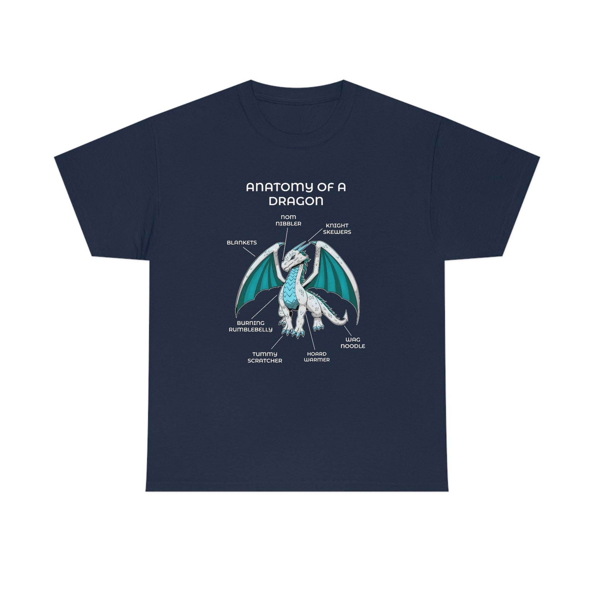 Dragon White - T-Shirt T-Shirt Artworktee Navy Blue S 