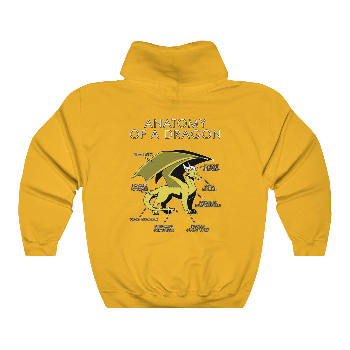 Dragon Yellow - Hoodie T-Shirt Artworktee Gold S 