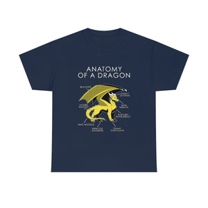 Dragon Yellow - T-Shirt T-Shirt Artworktee Navy Blue S 