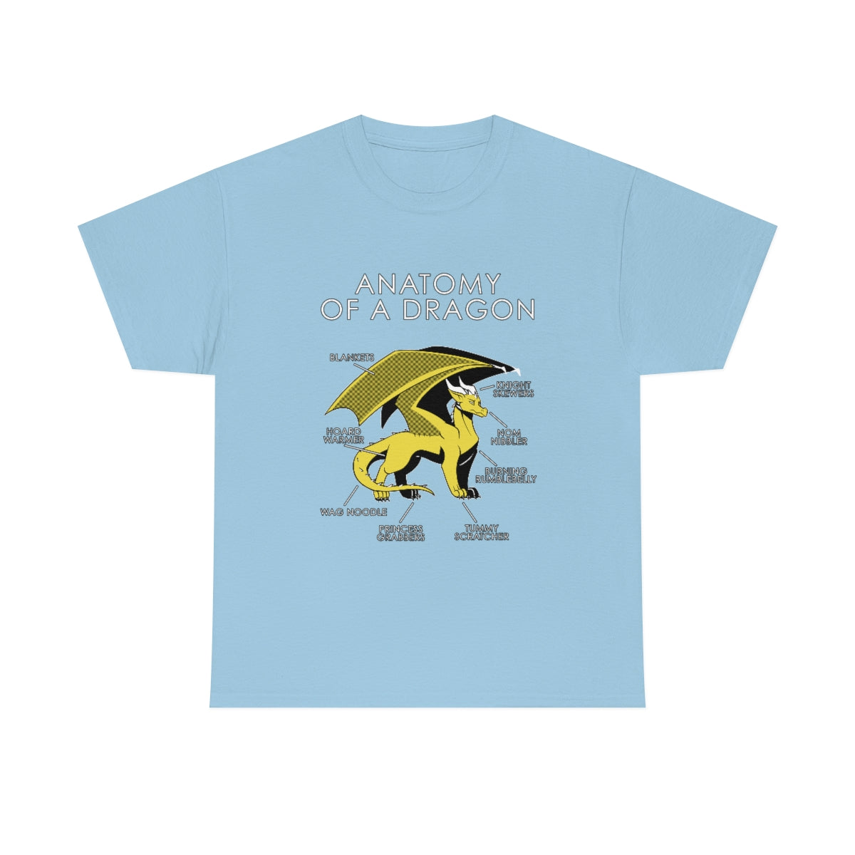 Dragon Yellow - T-Shirt T-Shirt Artworktee Light Blue S 