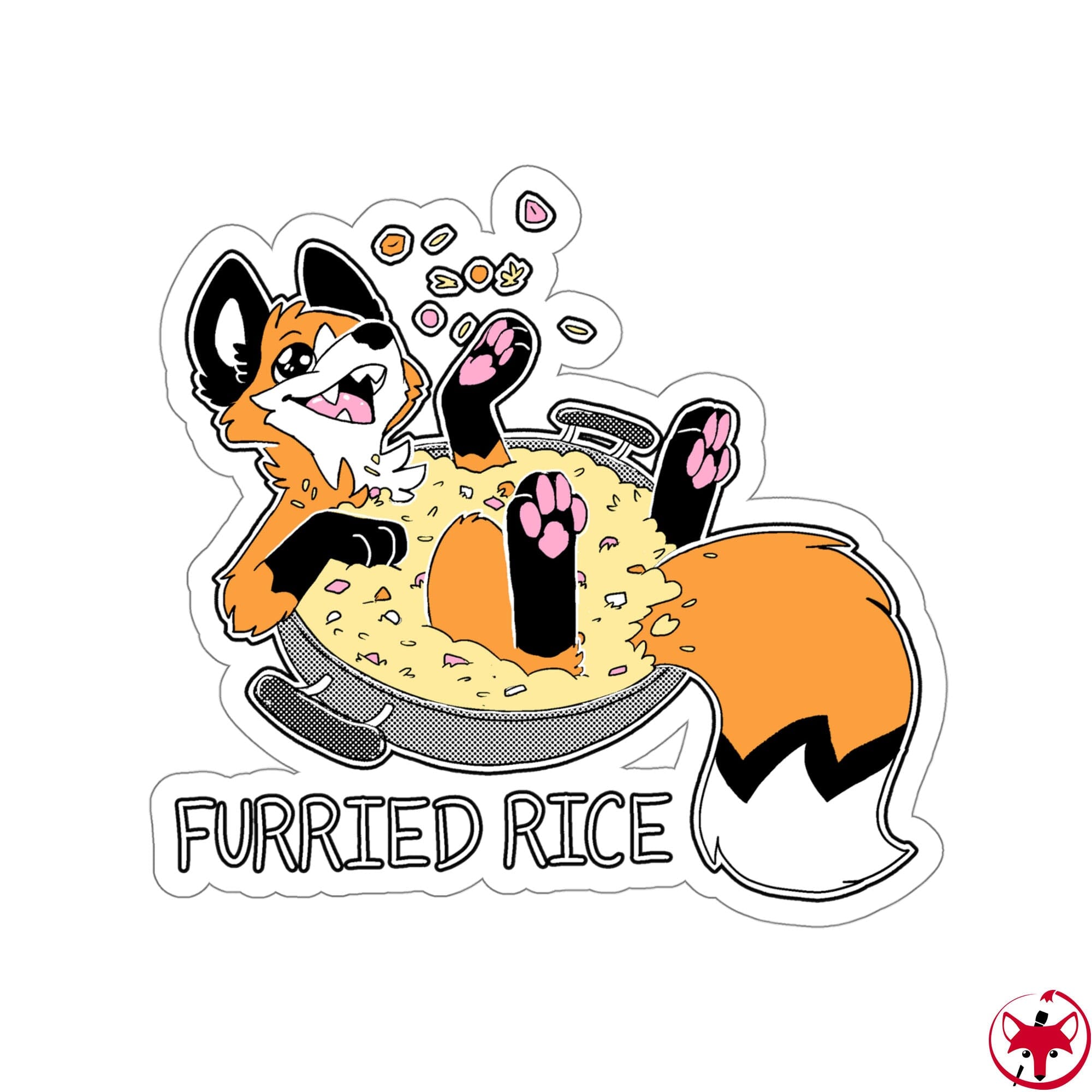 Furried Rice - Sticker Sticker Artworktee 