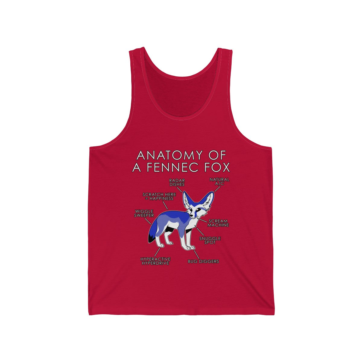 Fennec Blue - Tank Top Tank Top Artworktee Red XS 