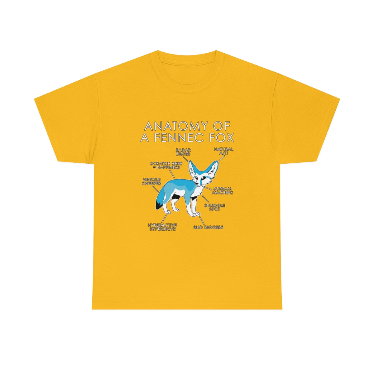 Fennec Light Blue - T-Shirt T-Shirt Artworktee Gold S 