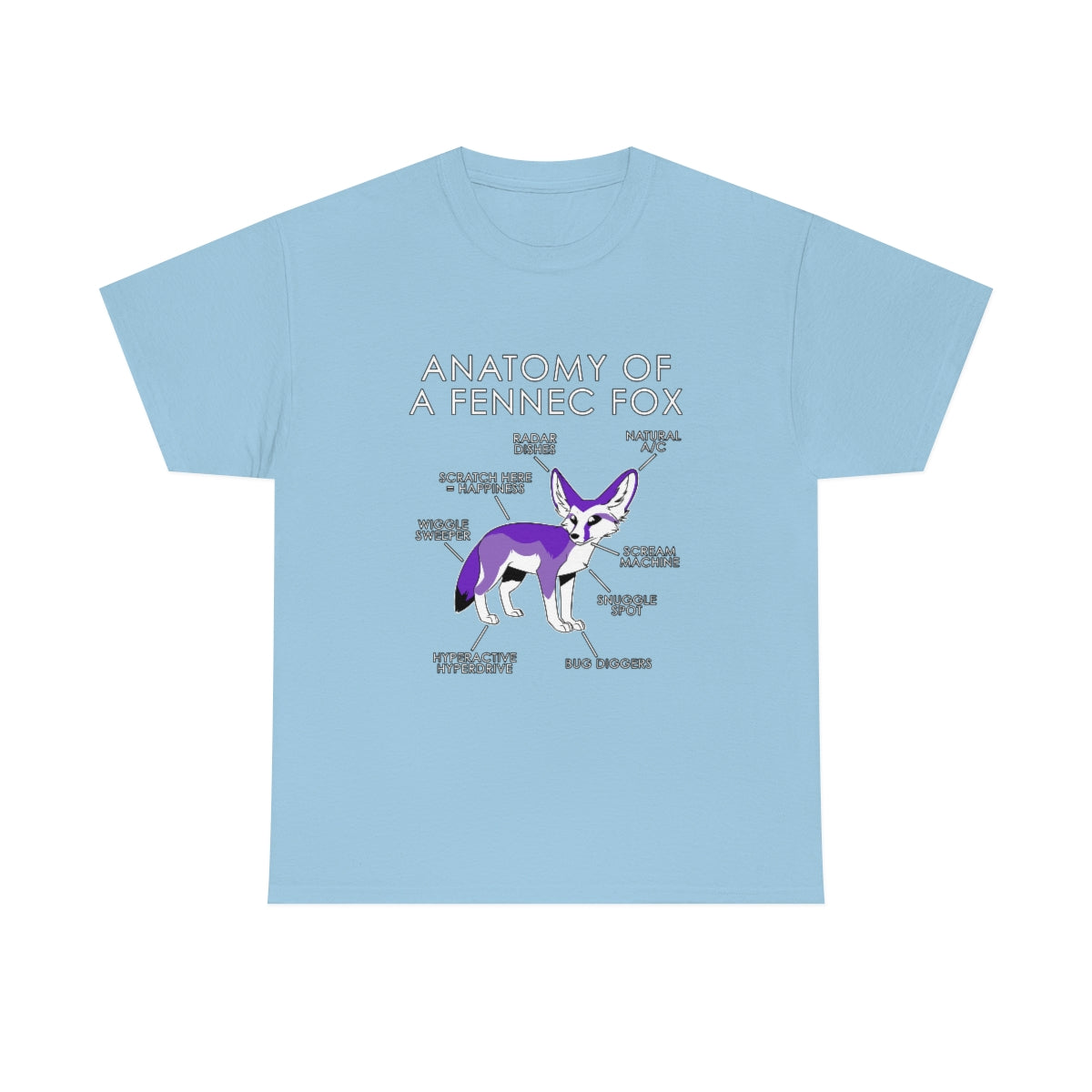 Fennec Purple - T-Shirt T-Shirt Artworktee Light Blue S 