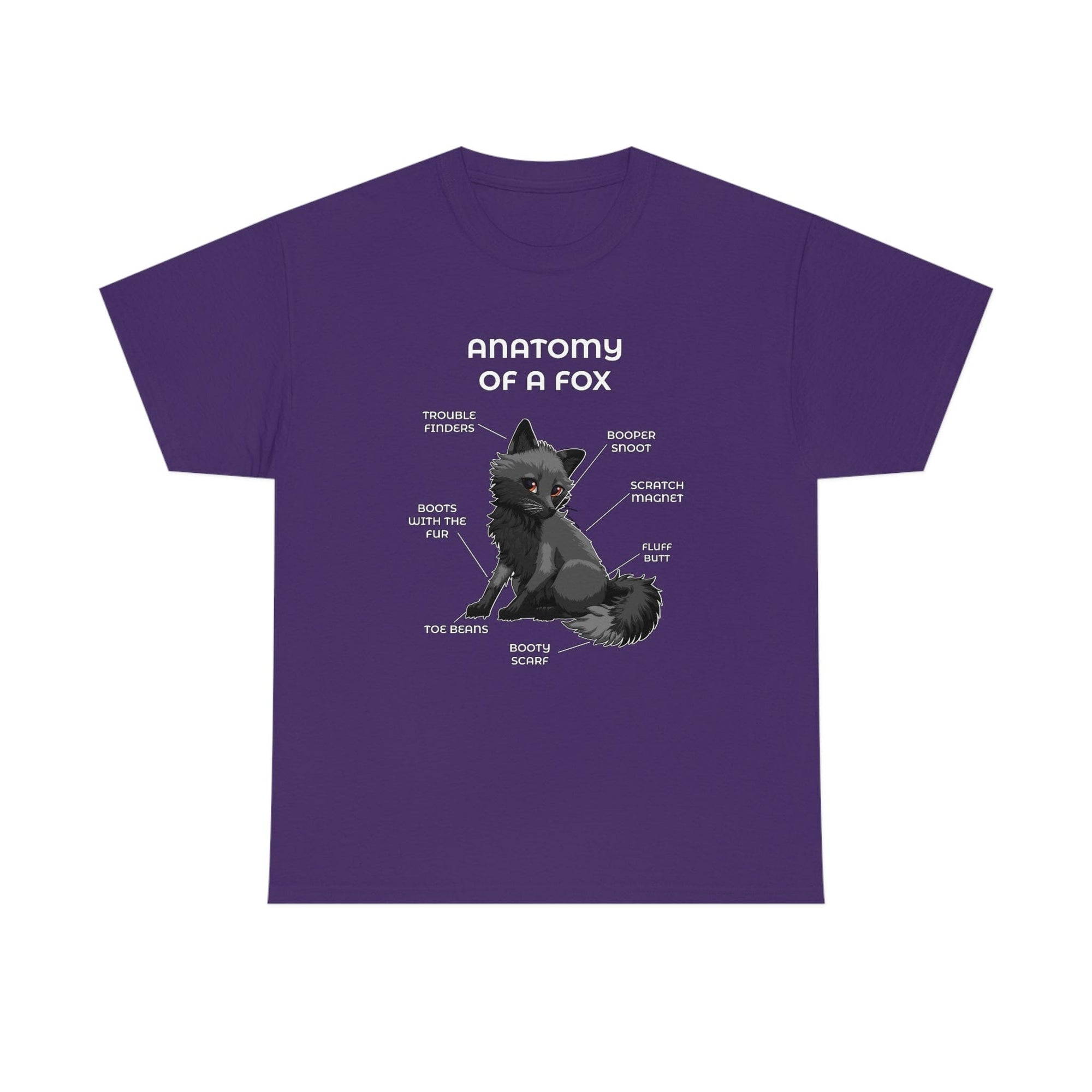 Fox Black - T-Shirt T-Shirt Artworktee Purple S 