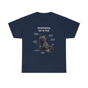 Fox Black - T-Shirt T-Shirt Artworktee Navy Blue S 