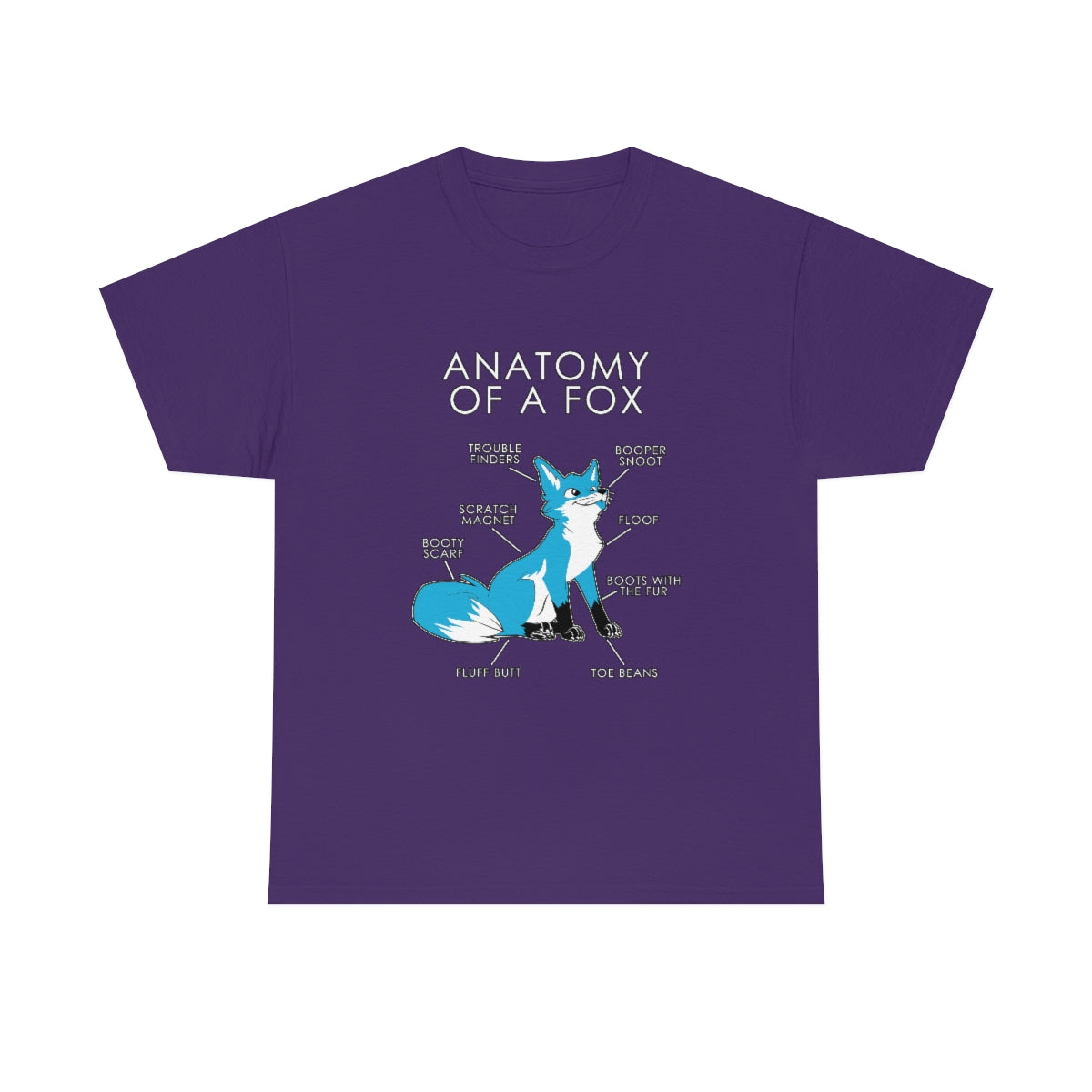 Fox Light Blue - T-Shirt T-Shirt Artworktee Purple S 