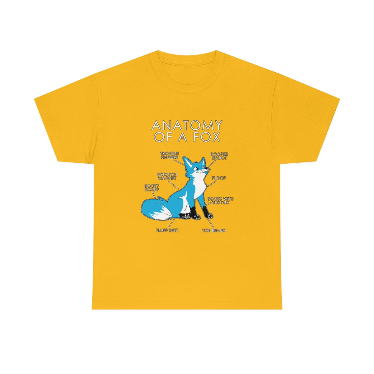 Fox Light Blue - T-Shirt T-Shirt Artworktee Gold S 