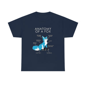 Fox Light Blue - T-Shirt T-Shirt Artworktee Navy Blue S 
