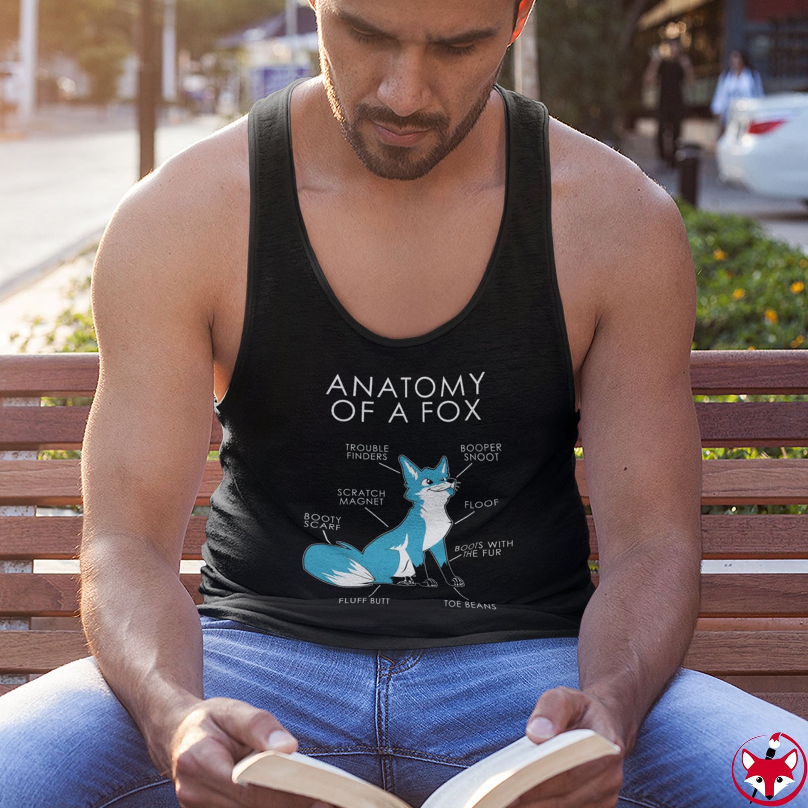Fox Light Blue - Tank Top Tank Top Artworktee 